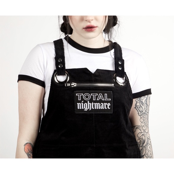 Disturbia Total Nightmare Corduroy Pinafore Dress - Picture 5 of 7